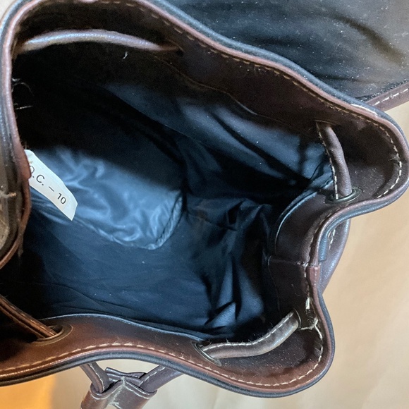 Weathergear Tradition smaller Brn/blk leather backpack.     20-H9Ea